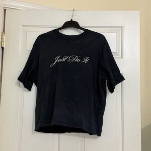 Nike Just Do It Boxy Wash Embroidered T-Shirt Tee Just Do It Loose Fit Sz Large